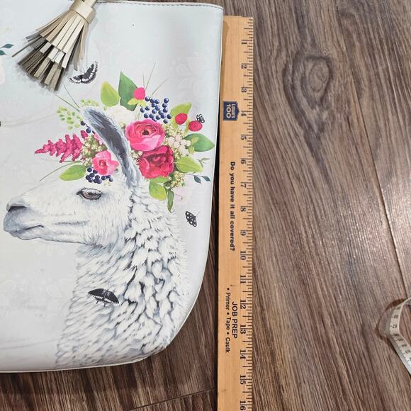 Green box art and Culture Tote bag LLamas 14 "x 13" Blue Pink - Picture 4 of 7